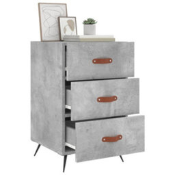 Berkfield Bedside Cabinet Concrete Grey 40X40X66 Cm Engineered Wood - thumbnail 3
