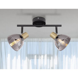 Luminosa Lighting Luminosa Jay Twin Ceiling Spotlight Black Glass Shade 2X E14 - thumbnail 7