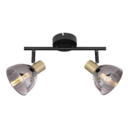 Luminosa Lighting Luminosa Jay Twin Ceiling Spotlight Black Glass Shade 2X E14 - thumbnail 3