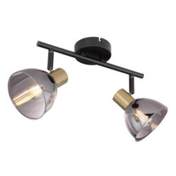 Luminosa Lighting Luminosa Jay Twin Ceiling Spotlight Black Glass Shade 2X E14