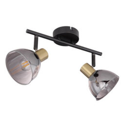 Luminosa Lighting Luminosa Jay Twin Ceiling Spotlight Black Glass Shade 2X E14 - thumbnail 2