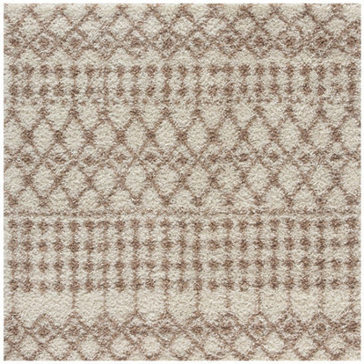 The Rugs Soft Moroccan Diamond Shaggy Rugs And Runners High Pile Ivory And Beige Living Room Kitchen Hallway 1030 - image 1