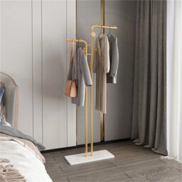 Heavy Duty Gold Coat Rack Stand Strong Marble Base Stand Clothes Rail Nighstand