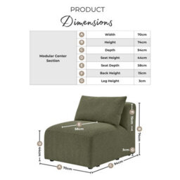 Furniturebox Uk Drift Cream Boucle Armless Armchair For Modular Sofa - thumbnail 2