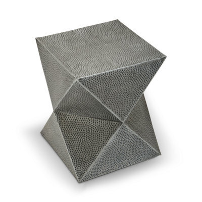 Orsina Modern Design Inverted Triangular Stool, Antique Zinc Finish Luxury Stool For Outdoor Patio, Kitchen Stool - image 1