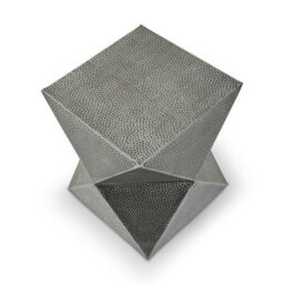 Orsina Modern Design Inverted Triangular Stool, Antique Zinc Finish Luxury Stool For Outdoor Patio, Kitchen Stool - thumbnail 3