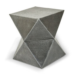 Orsina Modern Design Inverted Triangular Stool, Antique Zinc Finish Luxury Stool For Outdoor Patio, Kitchen Stool - thumbnail 2