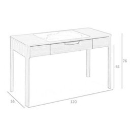 Angel Cerda Elegant Walnut Dressing Table With Marble-Look Glass Top - thumbnail 7