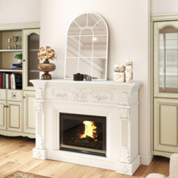 Homcom Arched Window Wall Mirror For Living Room Bedroom, 91X60Cm, White - thumbnail 9