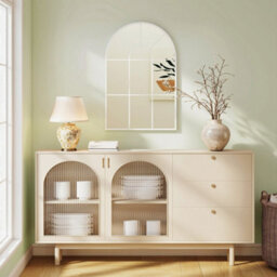 Homcom Arched Window Wall Mirror For Living Room Bedroom, 91X60Cm, White - thumbnail 7