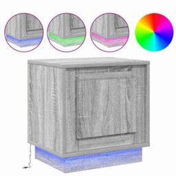 Berkfield Bedside Cabinets With Led Lights 2 Pcs Grey Sonoma 44X34,5X45 Cm - thumbnail 4