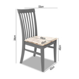 Statement Furniture Florence Highback Wooden Seat Chair - Dove Grey - thumbnail 3