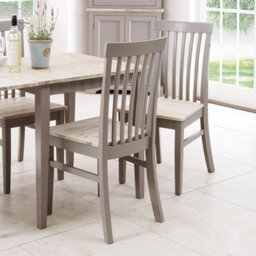 Statement Furniture Florence Highback Wooden Seat Chair - Dove Grey - thumbnail 2