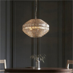 Loops Multi Arm Hanging Ceiling Pendant Light - Bright Nickel Plate & Clear Crystal Glass Shade - 5 X 6W Led E14 - thumbnail 4