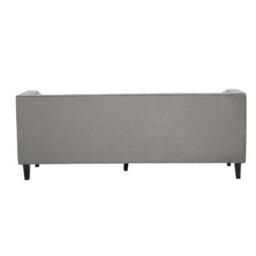 Orsina Refined 3 Seat Grey  Velvet Sofa, Velvet Upholstered Mid Century Sofa, Contemporary Sofa For Livingroom - thumbnail 4