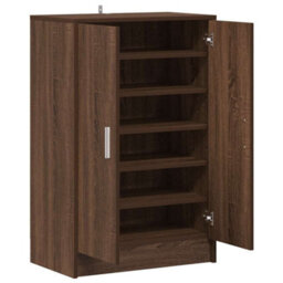 Berkfield Elegant Shoe Cabinet Brown Oak 60X35X92 Cm Engineered Wood - thumbnail 5