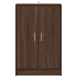 Berkfield Elegant Shoe Cabinet Brown Oak 60X35X92 Cm Engineered Wood - thumbnail 4