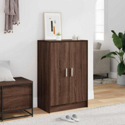 Berkfield Elegant Shoe Cabinet Brown Oak 60X35X92 Cm Engineered Wood - thumbnail 2