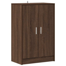 Berkfield Elegant Shoe Cabinet Brown Oak 60X35X92 Cm Engineered Wood