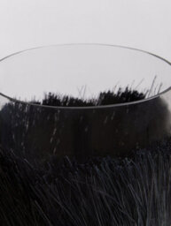 Orsina Modern Black Candle Holder, Coastal Styled Large Candle Holder, Natural Black And Round Glass Candle Holder - thumbnail 5