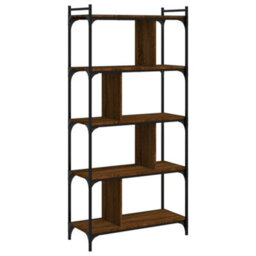 Berkfield Industrial Bookcase 5-Tier Brown Oak 76X32X158 Cm Engineered Wood