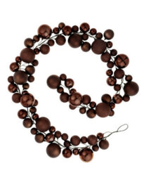 Werchristmas Espresso Christmas Bauble Garland 9 Ft Decoration - thumbnail 1