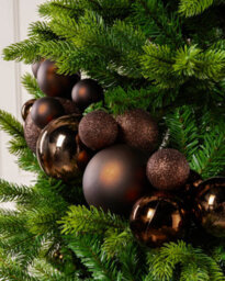 Werchristmas Espresso Christmas Bauble Garland 9 Ft Decoration - thumbnail 3