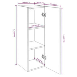 Berkfield Tv Cabinets 4 Pcs Grey Sonoma 30.5X30X90 Cm Engineered Wood - thumbnail 7