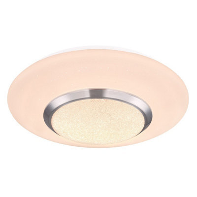 Luminosa Lighting Luminosa Candida Decorative Flush Ceiling Light White 1X Rgbw Led Dimmable 3000K Remote Control - image 1
