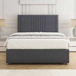 Bsspoke Monaco Divan Bed Steel Plush Velvet 24Inch Headboard 2 Drawers Footend & No Mattress In Double Small Double King 6Ft - thumbnail 3