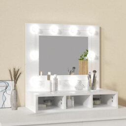 Berkfield Mirror Cabinet With Led High Gloss White 60X31.5X62 Cm - thumbnail 3