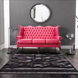Chesterfield 3 Seater High Back Wing Sofa Shelly Anemone Leather In Queen Anne Style - thumbnail 3