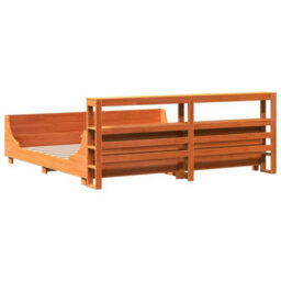 Berkfield Bed Frame Without Mattress Wax Brown 180X200 Cm Super King Solid Wood Pine - thumbnail 8