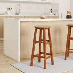 Set Of 2 Rustic Acacia Wooden Bar Stools, 75Cm Seat Height - thumbnail 3