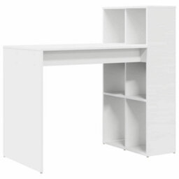 Berkfield Modern Writing Desk White Engineered Wood Medium Storage Writing Desk - thumbnail 1
