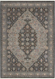 Grey/blue Luxurious Traditional Bordered Floral Rug Easy To Clean Living Room And Bedroom-259Cm X 351Cm - thumbnail 9