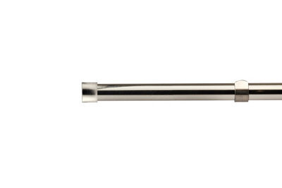 Unknown 16-19mm Fenton Extendable Eyelet Metal Curtain Pole Set Brushed Silver 120-210Cm - image 1