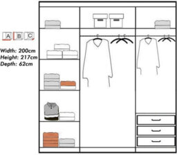 Sliding Wardrobes 4 u LTD Sliding Wardrobes 4U Lowry Full Mirror Sliding 2&3 Door Wardrobe In 3 Color And Sizes - Grey W200Cm, H217Cm - thumbnail 3