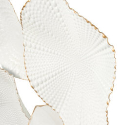 Wyld And Coco Large Handmade White Iron Wall Decor With Embossed Gold Rim, W91 X H47Cm - thumbnail 5