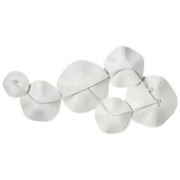Wyld And Coco Large Handmade White Iron Wall Decor With Embossed Gold Rim, W91 X H47Cm - thumbnail 1