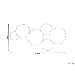 Wyld And Coco Large Handmade White Iron Wall Decor With Embossed Gold Rim, W91 X H47Cm - thumbnail 4