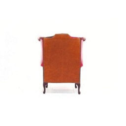 Chesterfield Patchwork High Back Wing Chair Old English Real Leather In Queen Anne Style - thumbnail 9