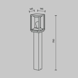Luminosa Lighting Luminosa Cell 75Cm Outdoor Bollard Graphite Ip54 1Xe27 - thumbnail 3