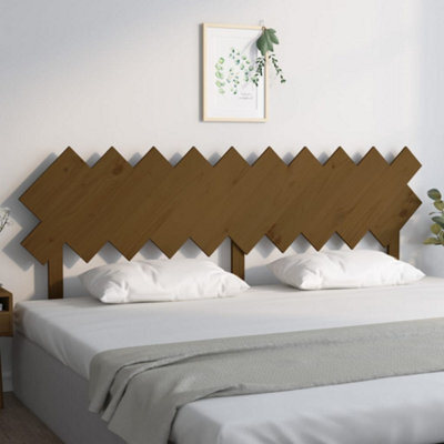 Berkfield Bed Headboard Honey Brown 196X3X80.5 Cm Solid Wood Pine - image 1