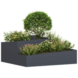 Berkfield Garden Planter Anthracite 100 X 100 X 50 Cm Steel - thumbnail 3