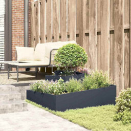 Berkfield Garden Planter Anthracite 100 X 100 X 50 Cm Steel - thumbnail 4