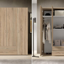 Arte Timeless Stella Trading Base Hinged Door Wardrobe W1600mm H1770mm D520mm - Oak Sonoma, Spacious Storage, Classic Design - thumbnail 5