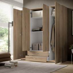 Arte Timeless Stella Trading Base Hinged Door Wardrobe W1600mm H1770mm D520mm - Oak Sonoma, Spacious Storage, Classic Design - thumbnail 4