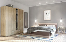 Arte Timeless Stella Trading Base Hinged Door Wardrobe W1600mm H1770mm D520mm - Oak Sonoma, Spacious Storage, Classic Design - thumbnail 6