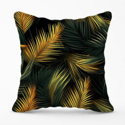 Warren Reed Designer Golden Palm Leaves Cushions 45Cm X 45Cm - thumbnail 1
